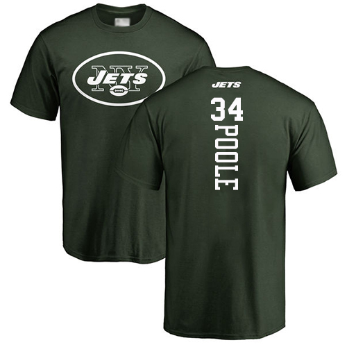New York Jets Men Green Brian Poole Backer NFL Football #34 T Shirt